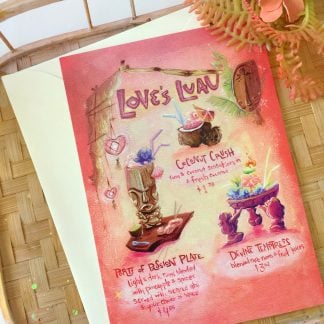 Love's Luau Valentine Oversize Postcard-style Print