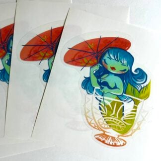 Mai Tai Mermaid (Clear Sticker)