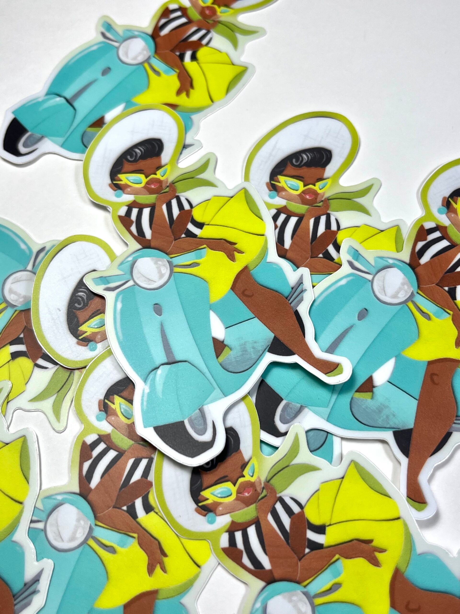 Scooter Girl Vinyl Sticker - Image 2